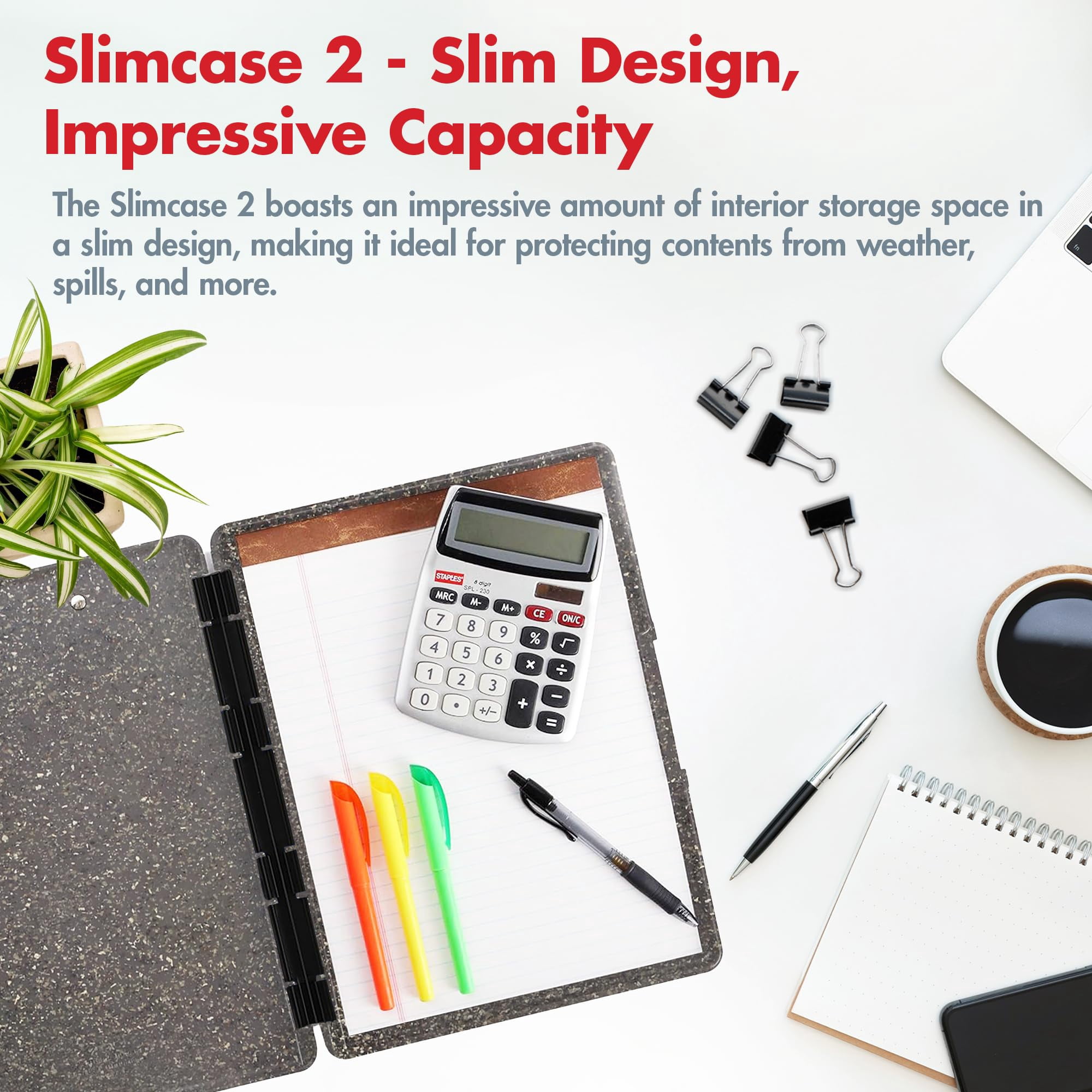 Slimcase 2 Plastic Clipboard With Storage And Side Opening  Heavy Granite Office Supplies Clipboards To Organize Carry Store A4 Holder
