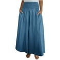 thumbnail image 3 of Odbmxy Womens Palazzo Pants Plus Size Full Length High Rise Womens Pants Pockets Loose Tummy Control Solid Color Pants,Blue 3XL, 3 of 6