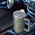 thumbnail image 6 of Green Christmas Floral Pattern Tumbler with Handle and Lid,40oz Double Wall Vacuum Insulated Tumbler,Cups Gift for Women and Men, 6 of 7