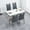 Light Gray, variant on Leather Dining Chair with Cushion and D-hand High Back,Assembled Dinner Room Chairs,Set of 4,Black