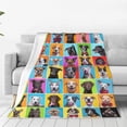 thumbnail image 4 of Salouo Cute Dogs Collage Print Bed Blankets,Flannel Blanket Comfortable Air Conditioning Blanket Lightweight Blanket for Sofa Bed Travel & Couch -60"x50", 4 of 8