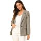 thumbnail image 1 of INSPIRE CHIC Blazers para mujer Chaqueta tipo blazer a cuadros con solapa con muesca Boyfriend Café ligero XS, 1 of 6