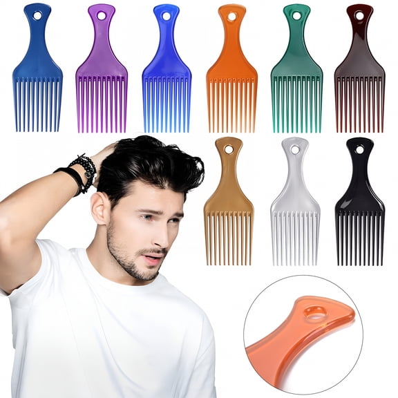 ACDANC 2026 New Hair Brush1 Pack Hair Picks for Curly Hair 6.3 Inch Plastic Afro Pick for Women Men Hair Styling Wide Tooth Afro Comb for Hairdressing for Home, Salon, Travel, Gym