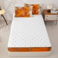 thumbnail image 4 of Homewish Orange Tie Dye Zipper Twin Comforter Sets with Fitted Sheet and 2 Pillowcases,Retro Geometric Art Zipper Bedding Set,Reversible,4pcs, 4 of 8