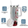 thumbnail image 4 of Snowman Christmas Tumbler with Lid and Straw, Holiday Plaid Winter Cup, 4 of 9