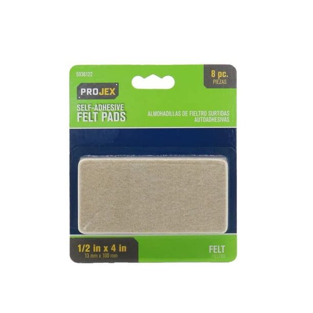 Protector de suelo para muebles PROJEX, almohadilla de fieltro marrón, 1,3 x 10 cm, 8 unidades
