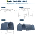 thumbnail image 3 of 7x10 ft gray outdoor almacenamiento shed/portable carport con roll-up ventilated zipper door y windows, 3 of 8