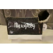 Modella Cosmetics Bag with Wristlet, Black and White Makeup Pattern with Multicolored Hearts and Kisses