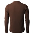 thumbnail image 3 of H2H Mens Casual Henley Long Sleeve Waffle Cotton T-Shirts BROWN US 3XL/Asia 4XL (CMTTL0104), 3 of 6