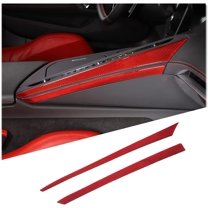 TINKI Real Carbon Fiber Center Console Left Trim Sticker Compatible with Chevrolet Corvette C8 Stingray 2020-2023, Center Console Driver Side Decorative Cover Sticker