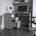 thumbnail image 6 of Desks L-Shaped with Keyboard Shelf, Modern Light Gray | Particle Board, 6 of 7