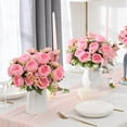 thumbnail image 3 of Dalrosia 4PCS Peonies Artificial Flowers Fake Peony Bouquet for Decoration Faxus Peony Flowers Arrangements Table Centerpieces Wedding Bouquets for Party Home Decoration Indoor, 3 of 8