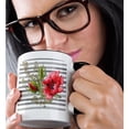 thumbnail image 2 of 3drose, Pretty Image of Watercolor Red Poppy Flower Design, 11oz Two-tone Black Mug, 2 of 6
