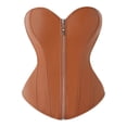 thumbnail image 2 of Purcolt Corsets for Women Dressy Casual Vintage Gothic Faux Leather Zipper Front Bustier Corset Top Steampunk Rock Basque Shapewear Top, 2 of 8