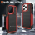 thumbnail image 3 of Allytechgroup Rugged Case for Apple iPhone 16 Pro with 1 Pack Screen Protector, Military Grade Protective Anti-Slip Bumper Drop Proof Dual Layers TPU PC Back Case Cover for iPhone 16 Pro, Red, 3 of 9