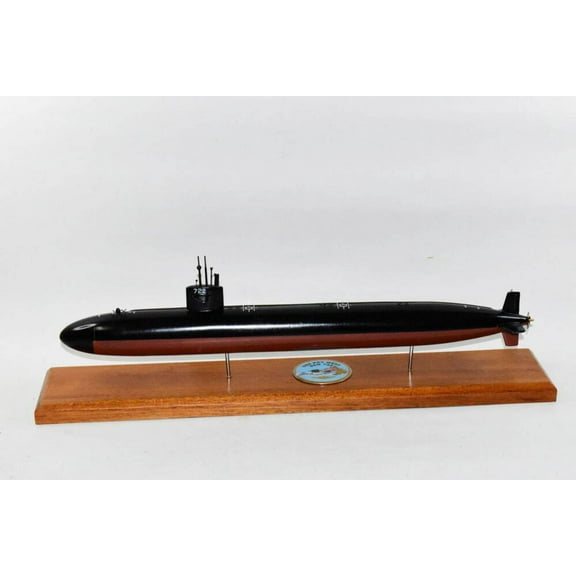 USS Key West (SSN-722) Submarine Model, Navy, Scale Model, Mahogany, 20 inch, LA Class