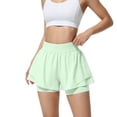 thumbnail image 5 of Nestiefly Running Shorts for Women 2 in 1 High Waisted Quick Dry Butterfly Flowy Athletic Gym Yoga with Pockets Light Green L, 5 of 6