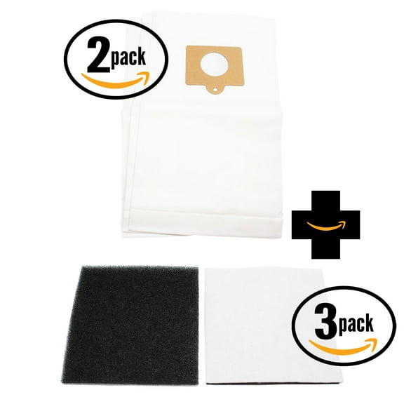 6 Replacement Kenmore 11627814701 Vacuum Bags & 3 Foam Filter - Compatible Kenmore 50558, 5055, 50557, Type C Vacuum Bags & 20-86883, CF-1 Filter