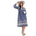 thumbnail image 3 of Oussum Women Floral Summer Midi Dresses Missy Size Casual Dress Online, Blue Size L, 3 of 7