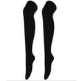 thumbnail image 2 of (1 pair) Solid color over-the-knee stockings, high socks-black, 2 of 9