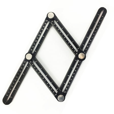 Knot Template - Angle Template Tool Aluminum | Thick Heavy Duty IMPROVED Angleizer with Large Metal Knobs | Adjustable Multi-Angle Measuring Ruler | Perfect Angle Measurement Tool | Includes Tool Pouch