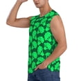 thumbnail image 3 of Lsque Green Broccoli Print Men's Cotton Blend Sleeveless Muscle Shirts (S-3XL)- Moisture Wicking, Odor Protection, UPF 30+,Medium, 3 of 8