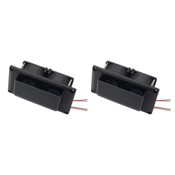 Eigraketly Universal DC 12V Car RVs Side Air Vent Vehicle Trailer Caravans Ventilación Ventilador de escape Automóvil automotriz de bajo ruido Negro 2piezas