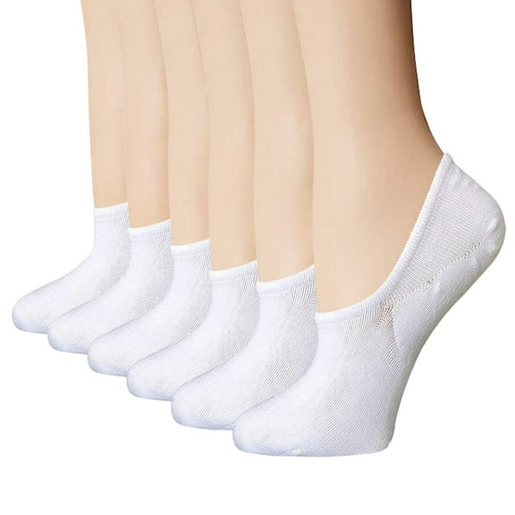 MIASHUI Women's 3-Pack No-Show Liner Socks Silicone Grip Socks Breathable Low Cut Socks for Women White