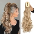 thumbnail image 2 of Clip De Garra De 55,88 Cm En Extensión De Cola De Caballo Ondulada, Pieza De Pelo De Fibra Sintética, Extensiones De Cola De Caballo Onduladas Largas Para Mujeres Y Niñas, 2 of 4