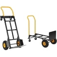 thumbnail image 1 of Chariot Diable Convertible 2-en-1 Robuste Capacité de 800 LB avec Plateforme Pliante Roues Non Plates et Poignée Télescopique pour Entrepôt Bureau Jardin Orange, 1 of 7