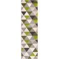 thumbnail image 2 of Well Woven Isometry Green & Grey Modern Geometric Triangle Pattern Area Rug Soft Shed Free 2 x 7 (2' x 7'3" Runner) Easy to Clean Stain Resistant, 2 of 6