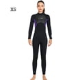 thumbnail image 3 of Naiovety Traje de buceo de 3mm, Material de nailon, buena elasticidad, traje de baño de una pieza de estilo de manga larga, traje de neopreno con ribete Deportes acuáticos Mujer Morado Oscuro XS Naiovety OD020682-19, 3 of 6