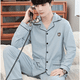 thumbnail image 5 of Conjunto de pijama 100% de algodón para hombre, cárdigan de manga larga adecuado para primavera y otoño, se puede usar al aire libre, estilo fino de verano, 5 of 5
