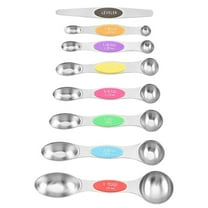 100Fens Magnetic Measuring Spoons Set Double-Headed Kitchen Spoon Stackable Teaspoon For Measuring Dry&Liquid Ingredients