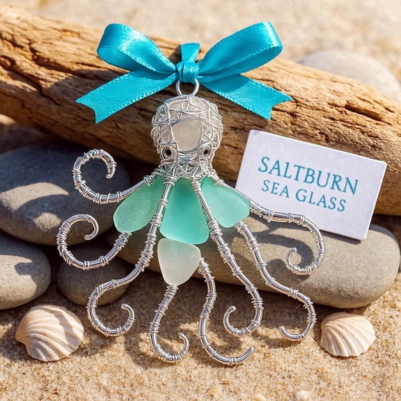 Handmade Sea Glass Ornament, 2D Plastis Exquisite Marine Animal Shaped Pendant,Decorations For Bags, Keys And Pendants,Perfect Gift for Family, Friends, or Lovers of the Ocean