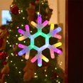 thumbnail image 1 of Puntoco Decoración navideña con copos de nieve y luces LED, decoración navideña con copos de nieve, decoración colgante con copos de nieve brillantes para el hogar, luces ambientales navideñas, 1 of 6