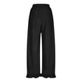 thumbnail image 4 of jtjvou Women Wide Leg Corduroy Pants High-Waist Loose Fit Ruffle Design Soft Fabric Casual Fashion Essentials for Fall Winter Everyday Wear Black M, 4 of 8
