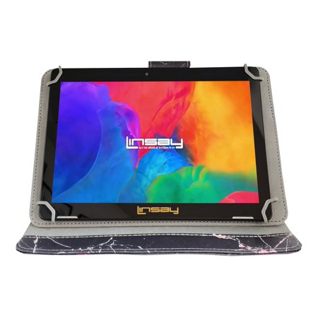 UPC: 0602573713334 | LINSAY 10.1  1280×800 IPS 2GB RAM 32GB Storage Android 12 Tablet with case Black and Pink Marble