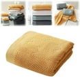 thumbnail image 2 of 1 Pc Bath Towel Striped Weave Cotton Super Soft Highly Absorbent Summer Bath Towels Soft Plush Jacquard Luxury Bath Towels, Quick Dry Towel for Bathroom, 13.7x29.5 Inch, Yellow, 2 of 9