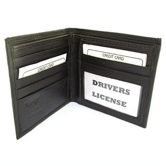 Mens Black Leather Wallet Bifold Lambskin 734