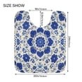 thumbnail image 2 of U-Shaped Toilet Mat Plush Bathroom Rug Mat Non Slip Bathroom Mats Blue and White Batik Pattern, 2 of 5