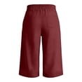 thumbnail image 5 of hotojiny Capri Pants for Women Casual Wide Leg Drawstring High Waist Cropped Pants Stylish Solid Color Capris with Pockets, 5 of 6
