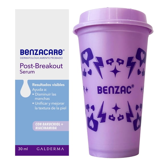 Galderma Post Breakout Serum 30ml + vaso de regalo. INNOVACION Fórmula suave con Bakuchiol Ayuda a eliminar manchas ocasionadas por acné