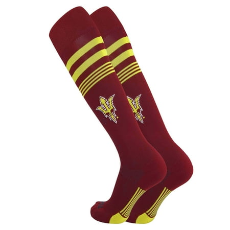 - TCK Knee High ASU Arizona State Sun Devils Striped Logo Socks