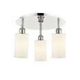 thumbnail image 3 of Innovations Lighting  Clymer - 3 Light 16" Flush Mount Polished Nickel/Matte White, 3 of 5