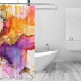 thumbnail image 2 of Shower Curtain, Vibrant Abstract Color Splash Waterproof Fabric Plastic Shower Curtain, Drying Fast Bathroom Curtain with 9 Buttonholes, Ruffle Shower Curtain 60x72in, 2 of 8