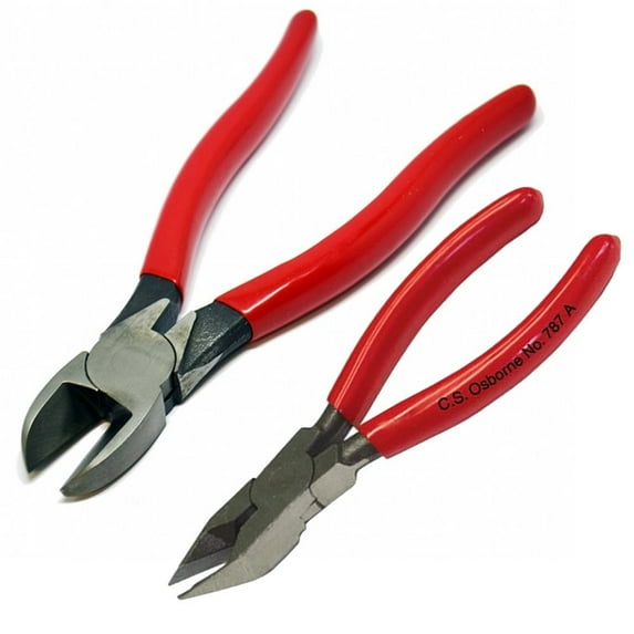 CS Osborne 91 & 787A Combo Pack - Nippers Cutter Staple Removing Upholstery Pliers - Vinyl Handle Grips - Made in USA