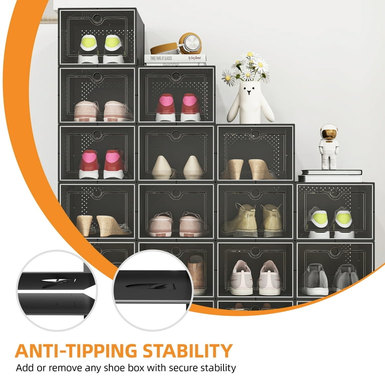 Shoes Organizer YITAHOME 18-Pack XL Shoe Boxes Fits Size 15