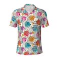 thumbnail image 2 of Daiia Easter Egg Pattern Men’s Polo Shirts,Solid Deck Shirt,Classic Fit, Breathable Cotton Polo for Casual and Sport Wear-Medium, 2 of 9