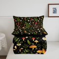 thumbnail image 5 of Homewish Retro Botanical Mushroom Twin Comforter Sets,Vintage Fungus Plant Bedding Set,Black,Black Reversible,2 Pieces,1 Comforter and 1 Pillowcase, 5 of 7